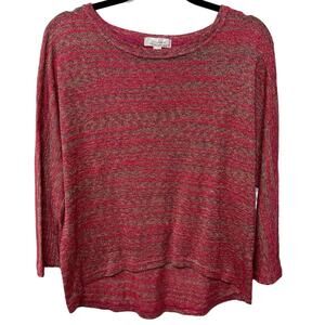 Dress Barn Knit Sweater Pullover Red Gold Plus Size 1X Sparkle Holiday Metallic